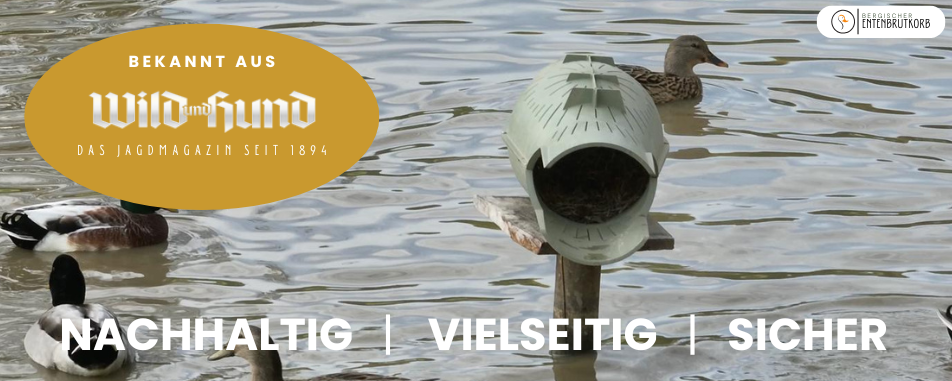 Entenbrutkorb auf einem See mit Enten - Bekannt aus "Wild und Hund"